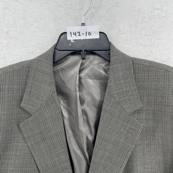Chaps Ralph Lauren Blazer Men's Sz 44R Gray Houndstooth Sport Coat Suit Jacket - Picture 10 of 10